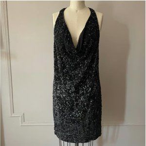 ALL SAINTS SPITALFIELDS Scala Sequin embellished  Mini Dress XS 0 black